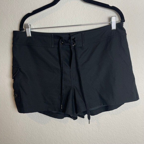 La Blanca Womens Swim Shorts Board Shorts Lace Up Black M Beach Vacation Resort - Picture 1 of 9